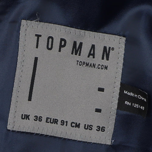 Topman Men's Blue Slim Blazer UK 36 Viscose Blend