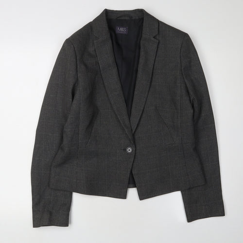 Marks and Spencer Women's Grey Suit Jacket Size 14