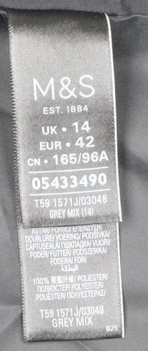 Marks and Spencer Women's Grey Suit Jacket Size 14