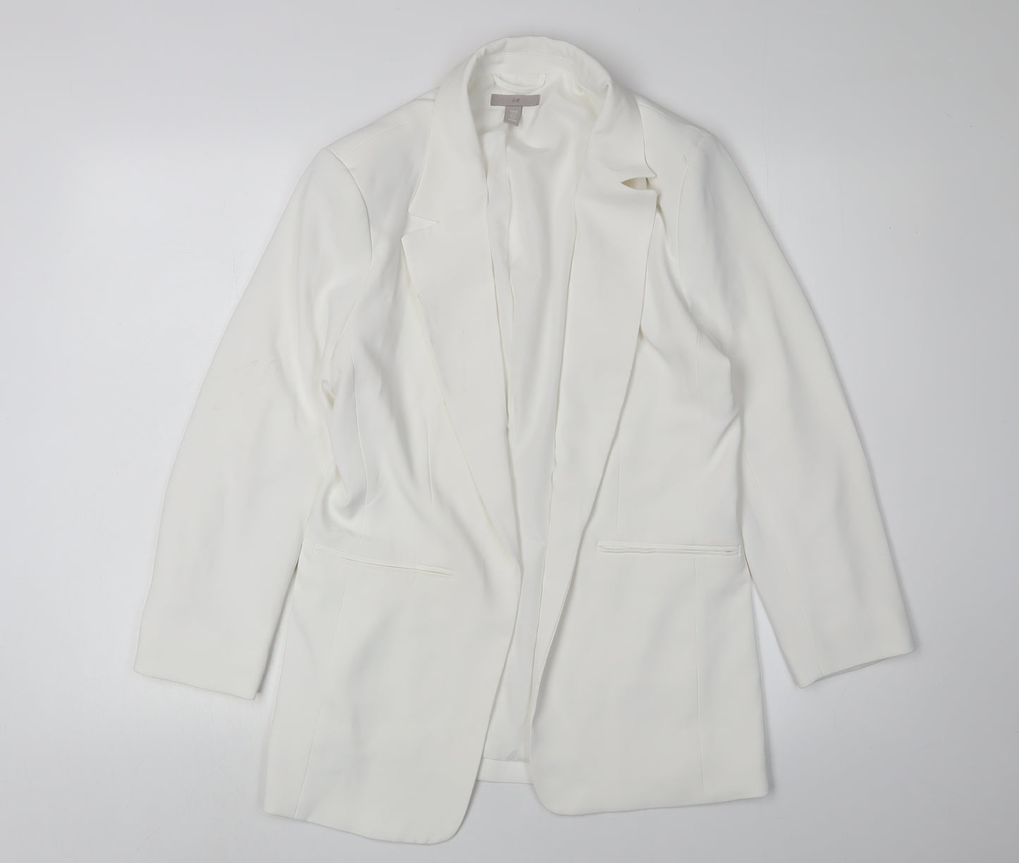 H&M Women's White Blazer Jacket Size 10 Regular Spring