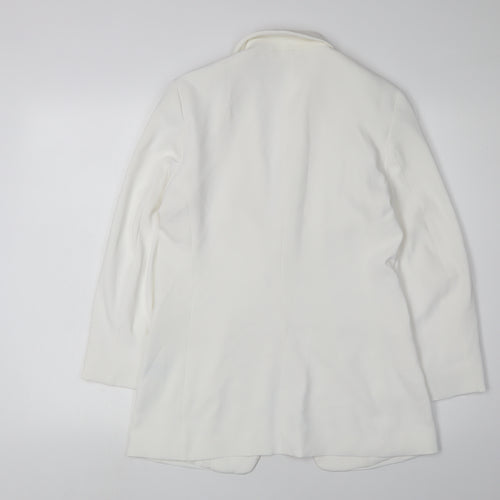 H&M Women's White Blazer Jacket Size 10 Regular Spring