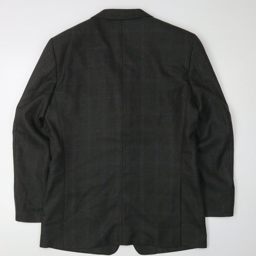 Alain Dubeau Men's Green Check Blazer, Size 38R