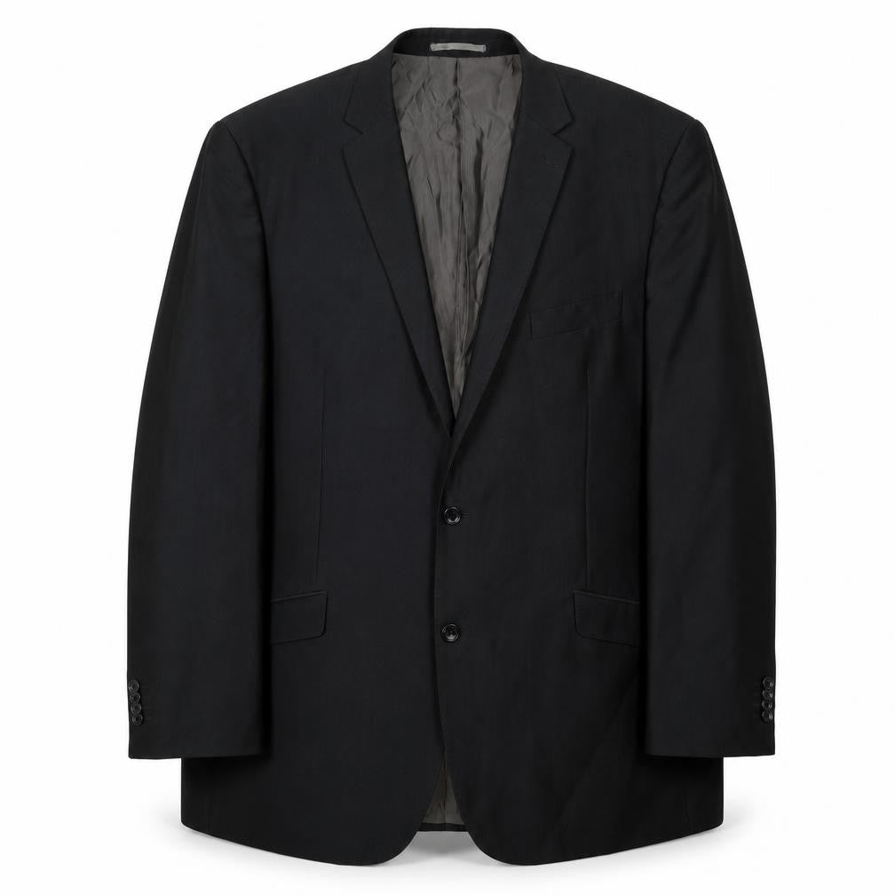 Front view of F&F Black Women's Tall Blazer, size 50L, Lined Formal