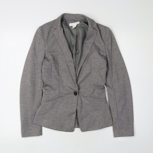 H&M Women's Grey Regular Blazer, Size 4, Business Casual