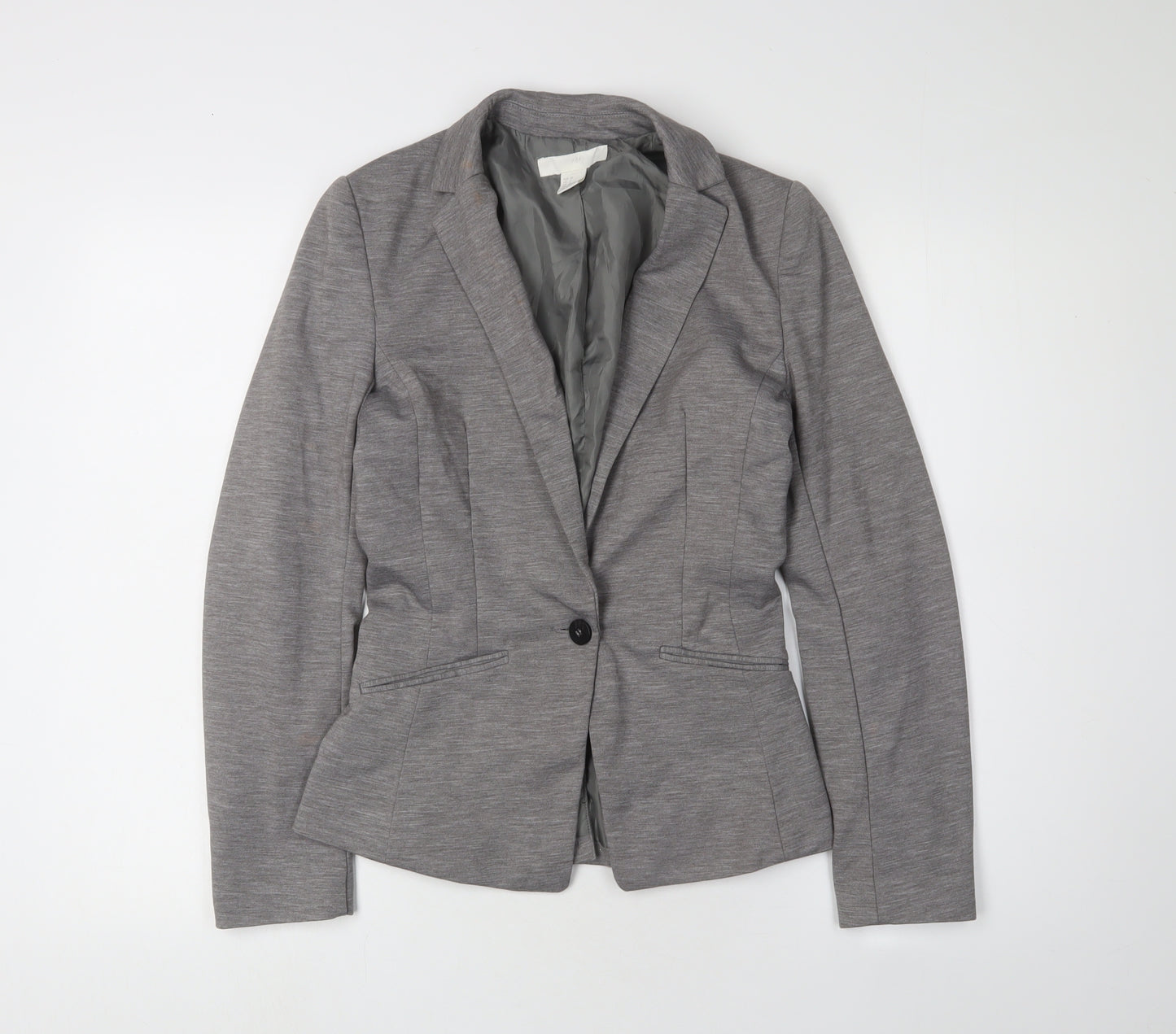 H&M Women's Grey Regular Blazer, Size 4, Business Casual