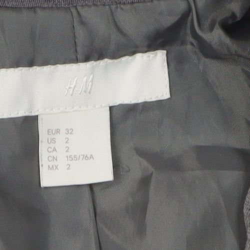 H&M Women's Grey Regular Blazer, Size 4, Business Casual