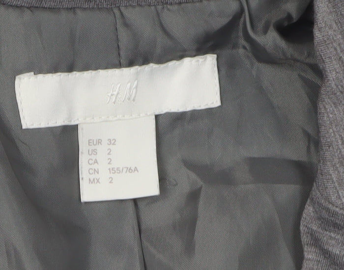 H&M Women's Grey Regular Blazer, Size 4, Business Casual