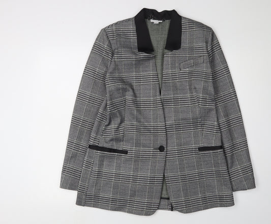 Wuli:Luu Women's Grey Check Blazer Jacket Size 10