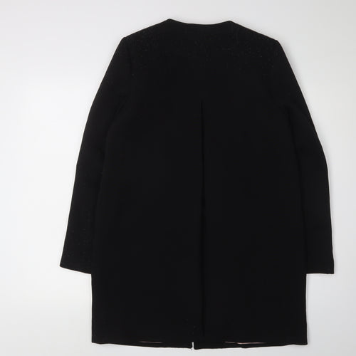 H&M Women's Black Mid-Length Coat, Size 8, Full Zip