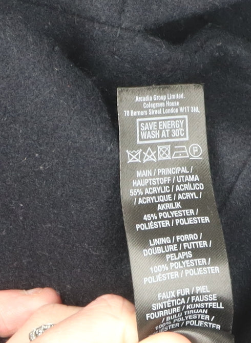 Dorothy Perkins Women's Black Motorcycle Coat Size 14