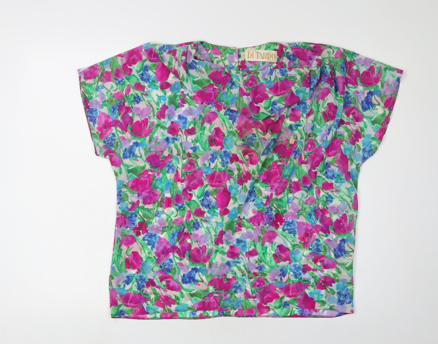 DI TARDO Women's Multicoloured Floral Blouse, Size 14