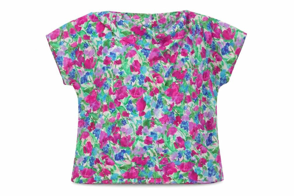 Front view of DI TARDO Women's Multicoloured Floral Blouse, size 14