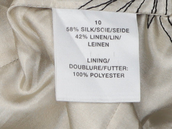 Planet Women's Black Silk Linen Suit Jacket Size 10