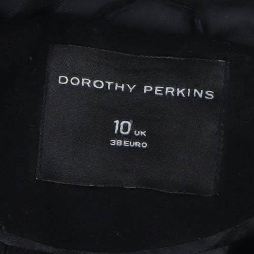 Dorothy Perkins Women's Black Fur Hooded Pea Coat Size 10