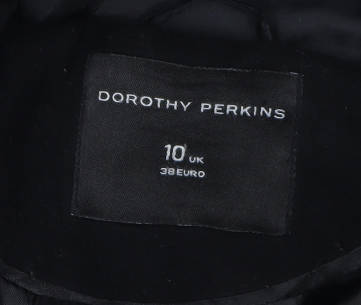Dorothy Perkins Women's Black Fur Hooded Pea Coat Size 10