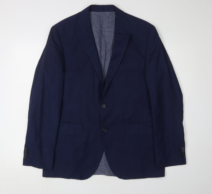 Hugo Boss Men's Blue Single-Breasted Blazer 38R