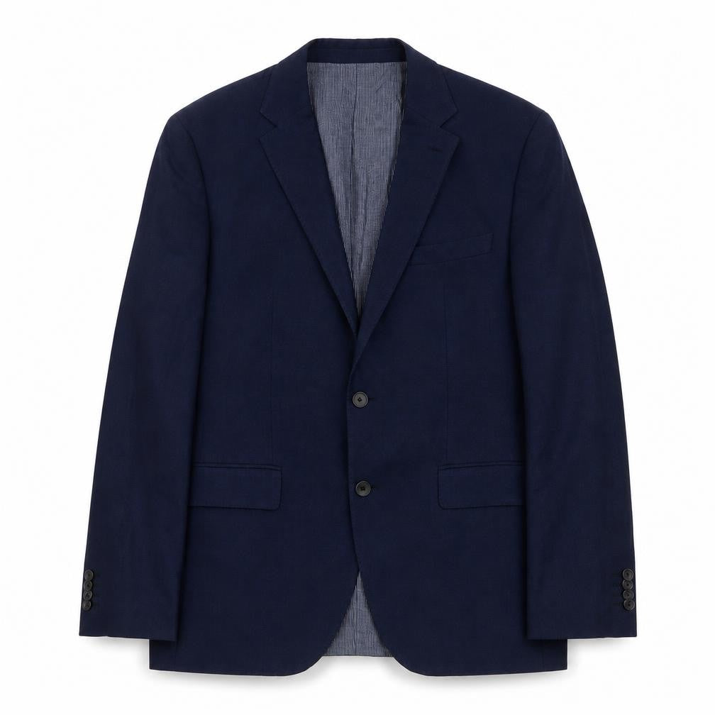 Front view of Hugo Boss Men's Blue Single-Breasted Blazer 38R