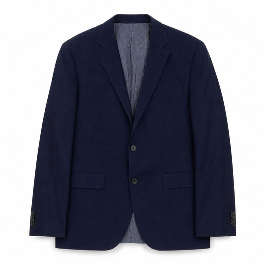 Front view of Hugo Boss Men's Blue Single-Breasted Blazer 38R