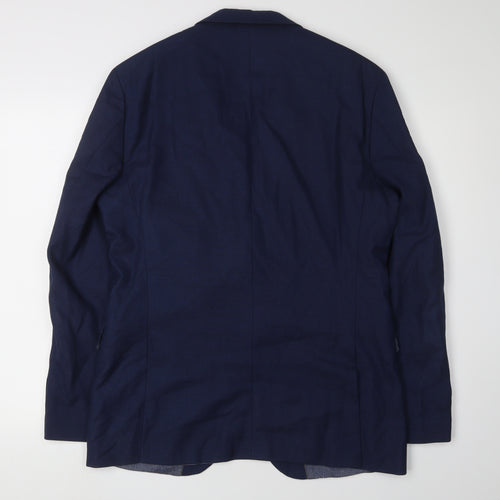Hugo Boss Men's Blue Single-Breasted Blazer 38R