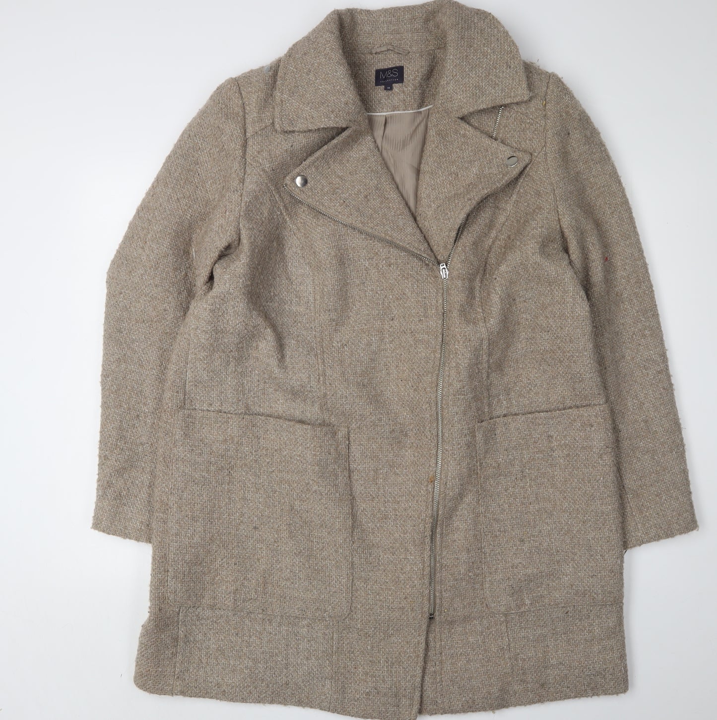 Marks and Spencer Beige Women’s Wool Blend Coat Size 18