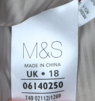 Marks and Spencer Beige Women’s Wool Blend Coat Size 18