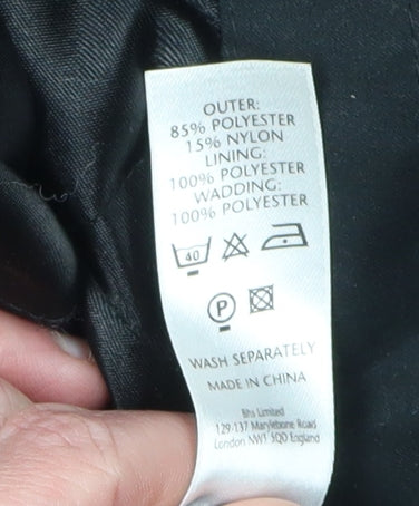 BHS Women's Black Hooded Mid-Length Coat Size 18