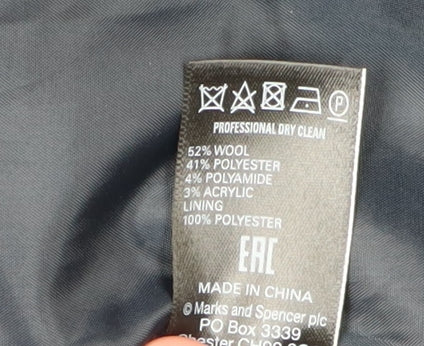 Marks and Spencer Women's Navy Pea Coat, Size 12, Classic Style