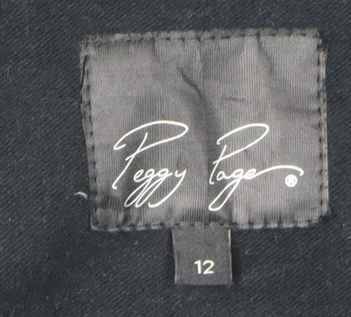 Peggy Page Women's Black Overcoat Cotton Size 12