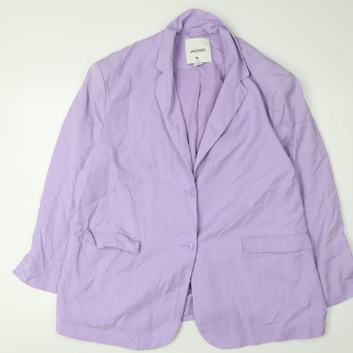 Monki Women Purple Blazer L Woven Suit Jacket
