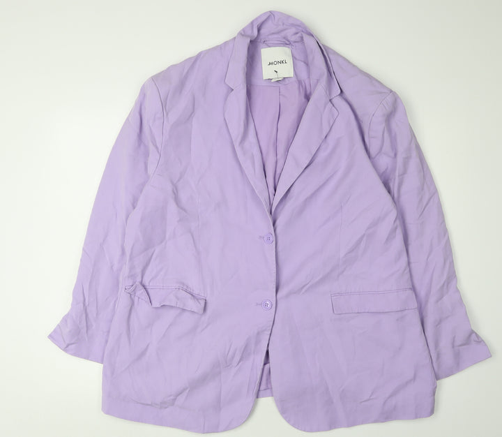 Monki Women Purple Blazer L Woven Suit Jacket