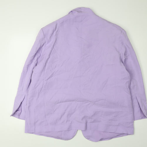 Monki Women Purple Blazer L Woven Suit Jacket