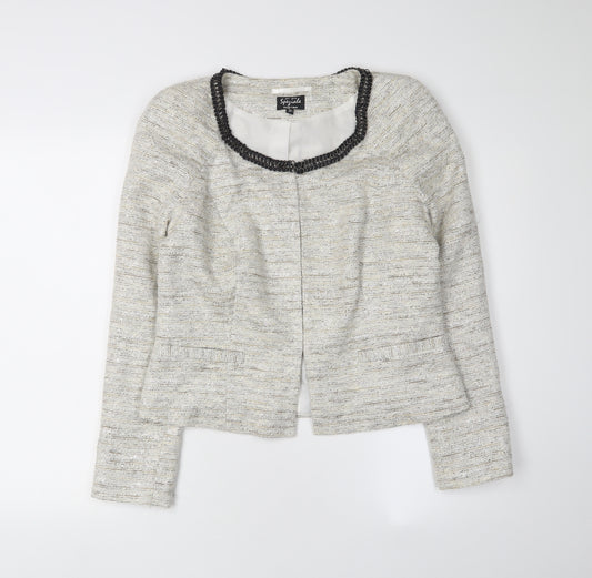 Marks and Spencer Women Ivory Bouclé Crop Blazer Size 10