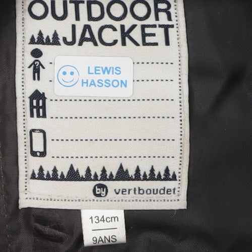 Vertbaudet Boys Brown Puffer Jacket - 9 Years, Winter, Hooded