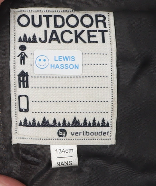 Vertbaudet Boys Brown Puffer Jacket - 9 Years, Winter, Hooded