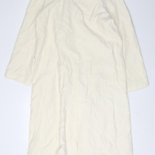 Zara Women's Ivory Trench Coat, Size 6, Classic Style