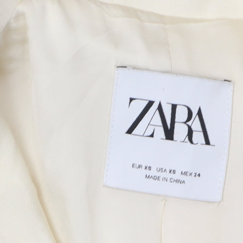 Zara Women's Ivory Trench Coat, Size 6, Classic Style
