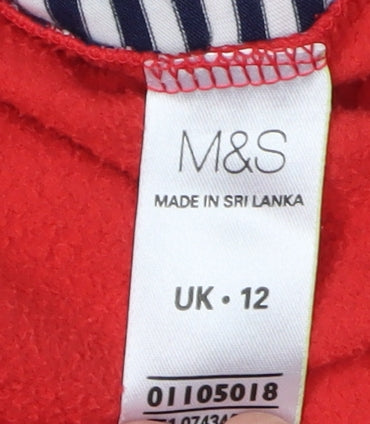 Marks and Spencer Women's Red Fleece Jacket UK 12