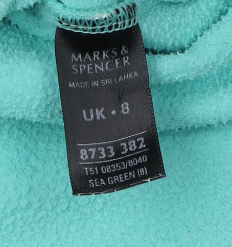 Marks and Spencer Women's Green Fleece Jacket Size 8