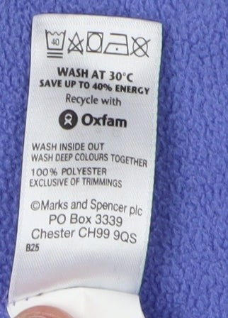 Marks and Spencer Women's Blue Fleece Jacket, Size 8