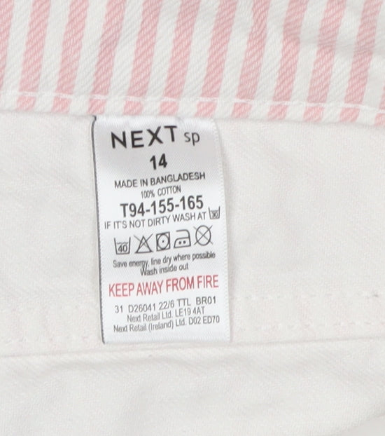 Next Women's Pink Striped Bermuda Shorts Size 14