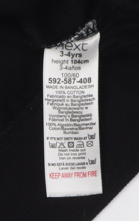 Next Boys Black Dinosaur Graphic T-Shirt 3-4 Years