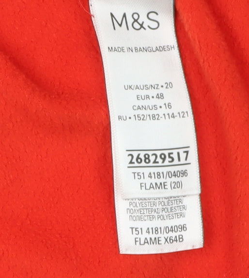 Marks and Spencer Women's Red Fleece Jacket Size 20