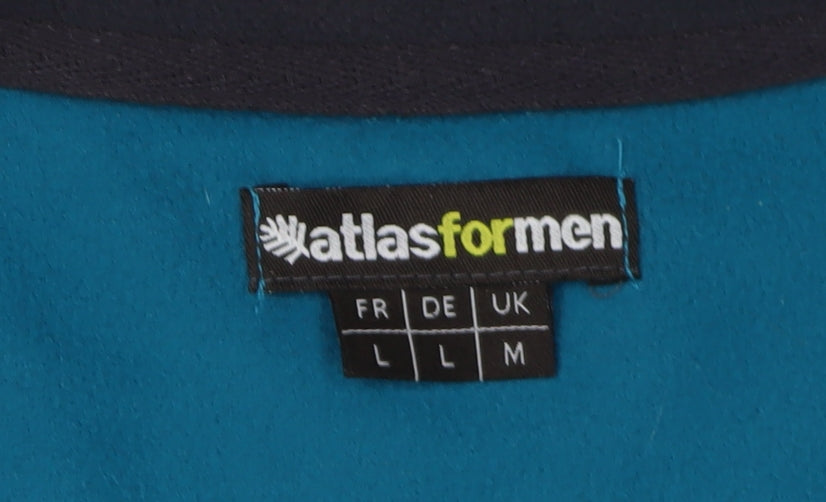 Atlas for Men Blue 1/4 Zip Fleece Sweatshirt - Medium