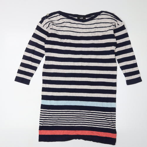 Wallis Women's Blue Striped Knee Length Shift Dress