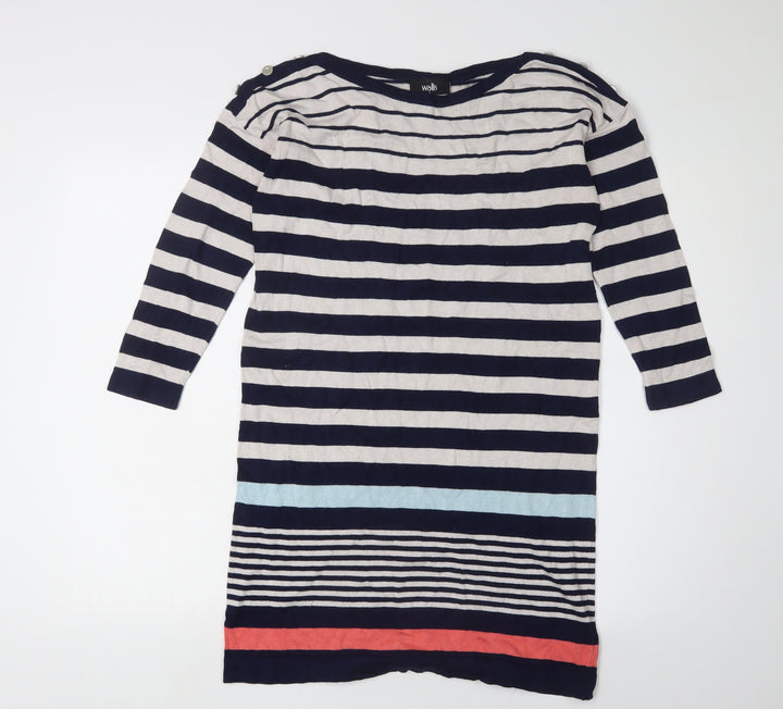 Wallis Women's Blue Striped Knee Length Shift Dress