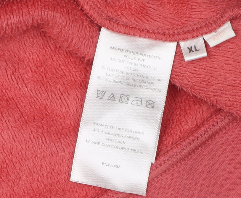 Cuddl Duds Women's Red XL Fleece Pullover Sweatshirt