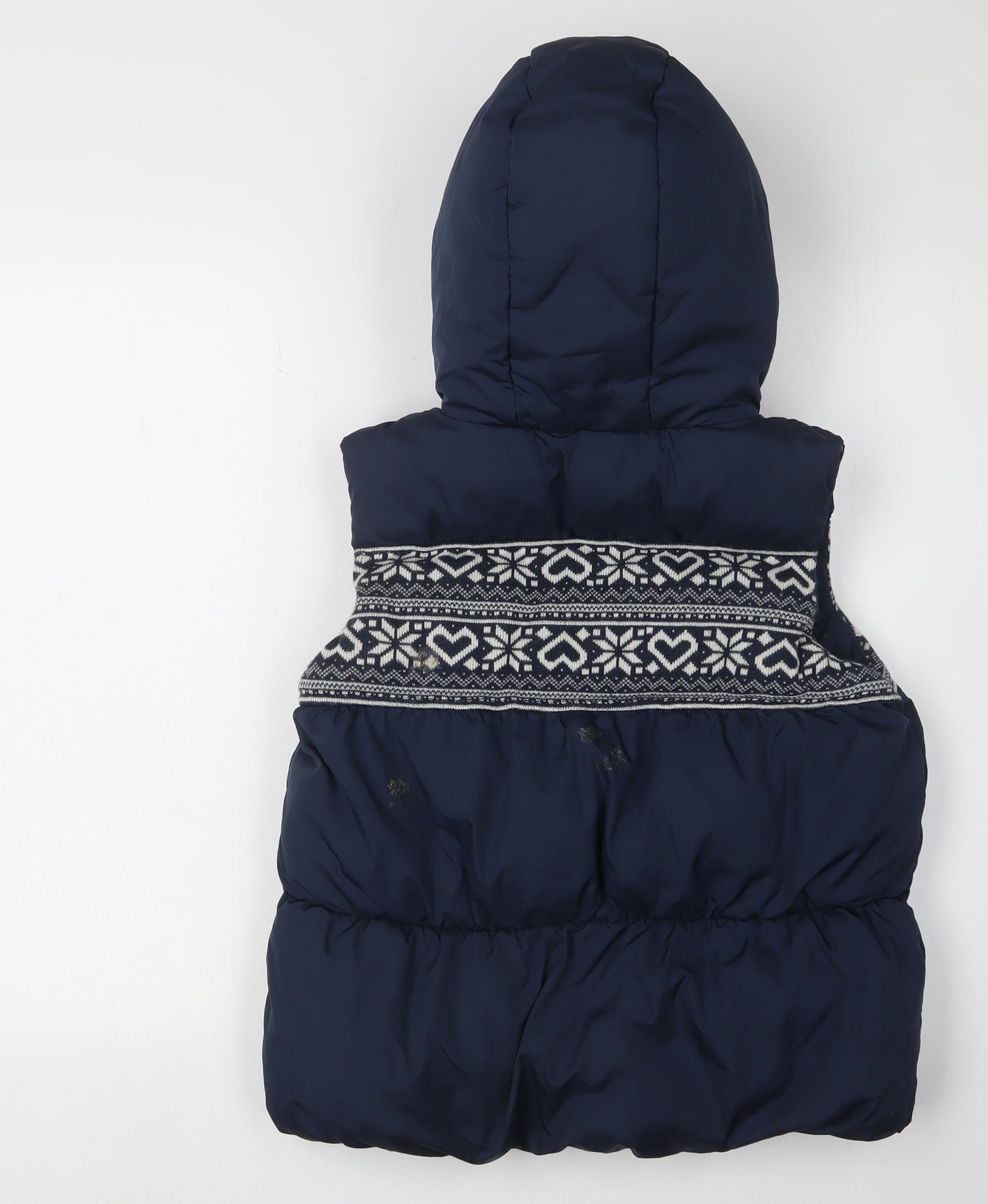 Next Girls Blue Puffer Jacket 11-12 Years Fair Isle Pattern