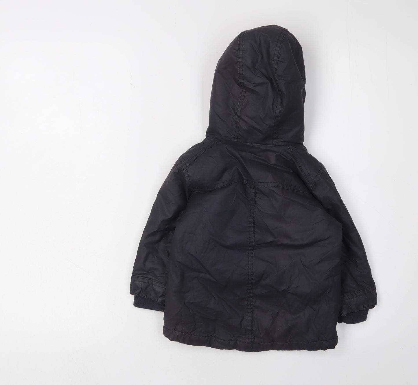 Next Unisex Black Hooded Jacket 12-18 Months
