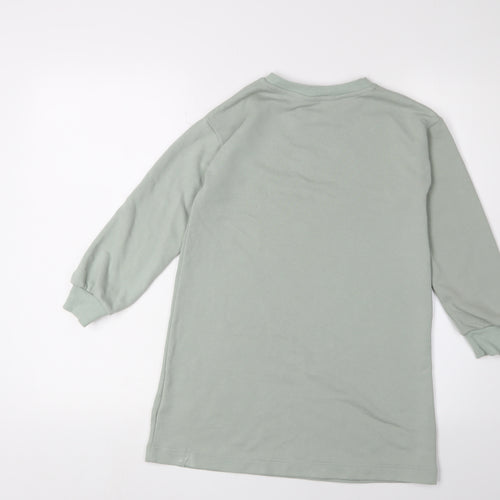H&M Girls Green Rainbow Sequin T-Shirt Dress, 8-9 Years