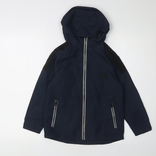Next Boys Blue Hooded Jacket 7 Years with Zip Pockets